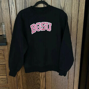 Bowling Green State University BGSU Crewneck Crew Sweatshirt Pink‎ Polka Dot S